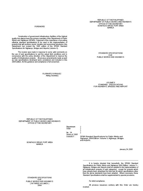 DPWH Standard Specification (2004 Edition) .